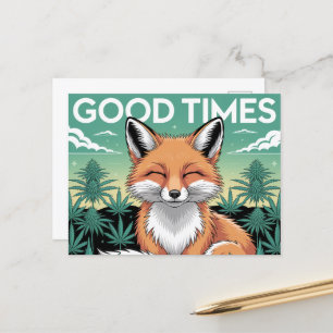 Gute Zeiten Red Fox in einem Weed Field Postkarte