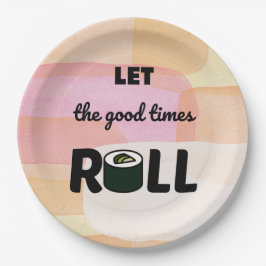 Gute Zeiten rollen kawaii Sushi Pappteller