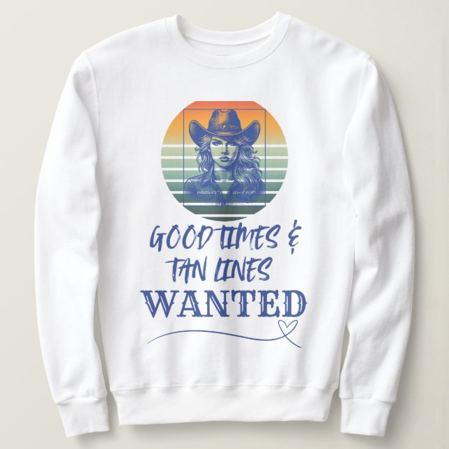 Gute Zeiten und GEWOLLT Tan Lines Sweatshirt (Design vorne)