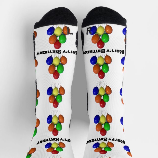 Gute zum Geburtstag geschriebene Balloons Image Pr Socken (Oben)