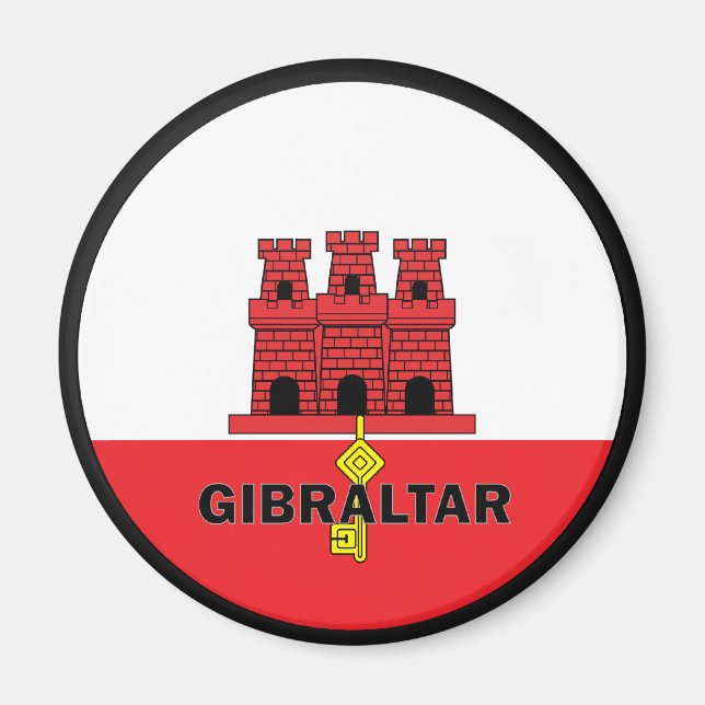 Güteflagge Gibraltar Roundel Magnet (Vorne)