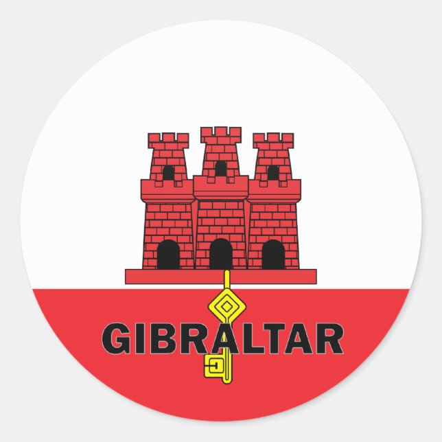Güteflagge Gibraltar Roundel Runder Aufkleber (Vorderseite)