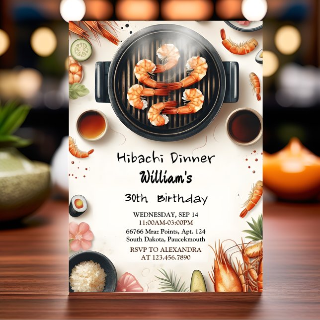 Guten Koch Grillen Japanisch Sushi Hibachi 50. Geb Einladung (Von Creator hochgeladen)