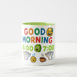Guten Morgen 67 Six Seven Alarm Lustiger Morgenges Zweifarbige Tasse