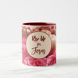 Guten Morgen; Aufstehen für Jesus Zitat Zweifarbige Tasse