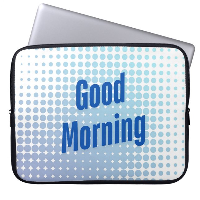 Guten Morgen Blaue Punkte Laptopschutzhülle (Vorderseite)