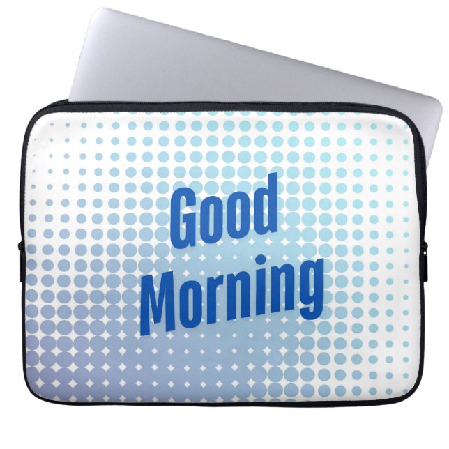 Guten Morgen Blaue Punkte Laptopschutzhülle (Vorderseite)