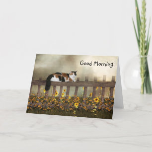 Guten Morgen calico kitty Karte