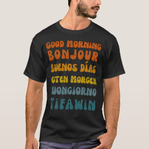Guten Morgen, das retro multilinguale Shirt