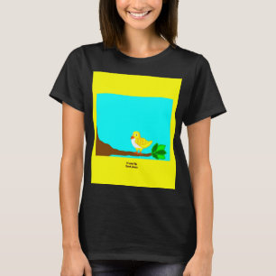 Guten Morgen Gelber Vogel Damen Schwarz T-Shirt