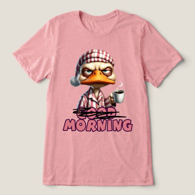 Guten Morgen Grumpy Duck Mit Kaffee Und Pyjama Tri-Blend Shirt (Design Vorderseite)