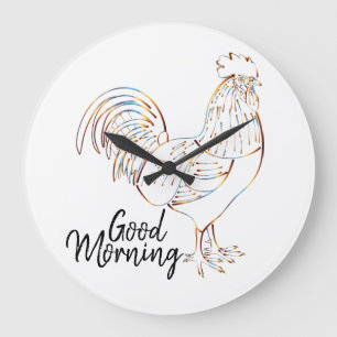 Guten Morgen Hahnenuhr Große Wanduhr