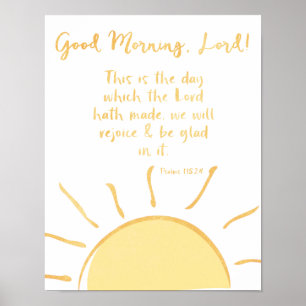 Guten Morgen Herr mit Psalmen der Bibel Verse Poster