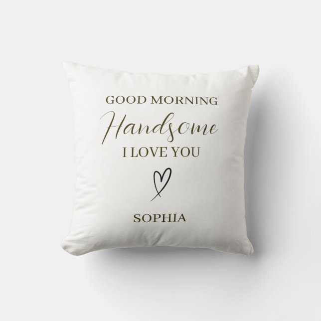 Guten Morgen, hübscher personalisierter romantisch Kissen (Vorderseite)