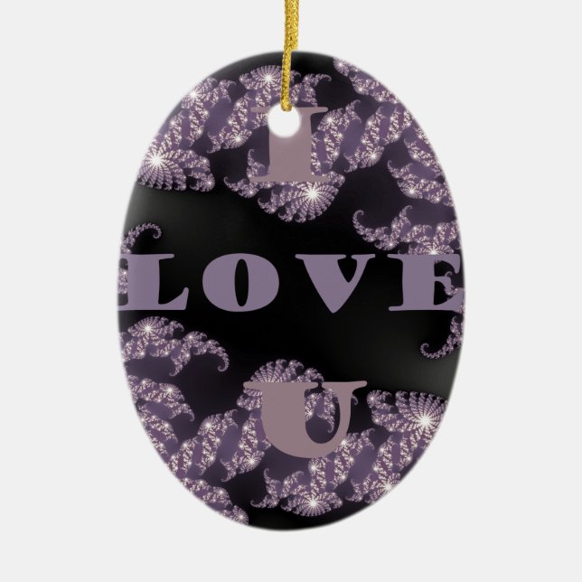 Guten Morgen ich Liebe You.png Keramik Ornament (Vorne)