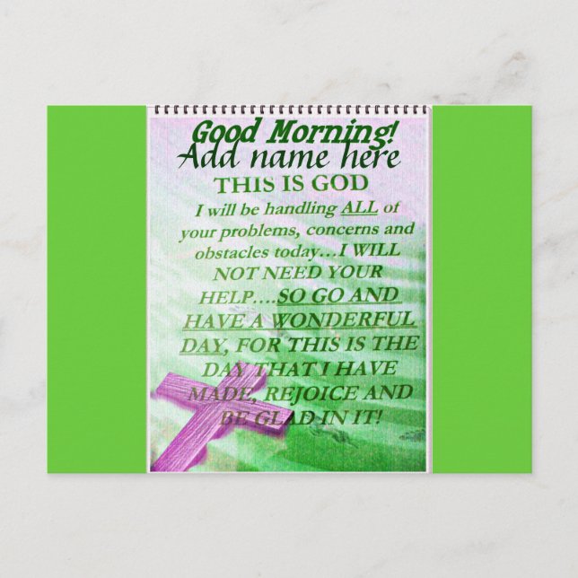 Guten Morgen, ihren Namen hinzufügen_ Postkarte (Vorderseite)