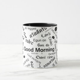Guten Morgen in allen Sprachen des Wortes Tasse
