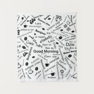 Guten Morgen in allen Sprachen des Wortes Wandteppich