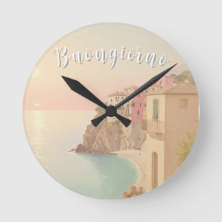 Guten Morgen Italienische Riviera Runde Wanduhr