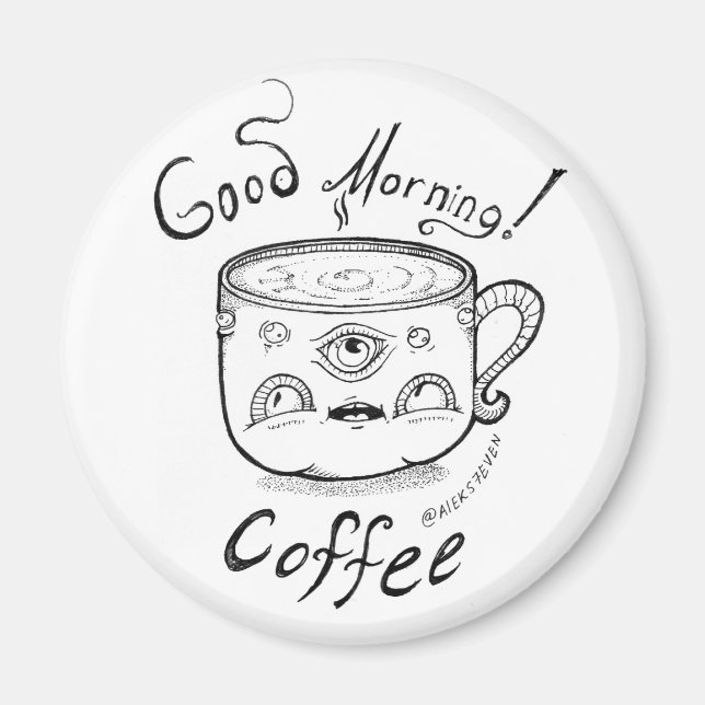 Guten Morgen Kaffee 2 Magnet (Vorne)
