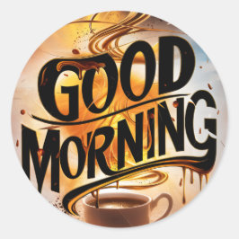 Guten Morgen Kaffee und Breads #3 Runder Aufkleber