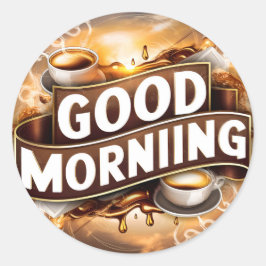 Guten Morgen Kaffee und Breads #4 Runder Aufkleber