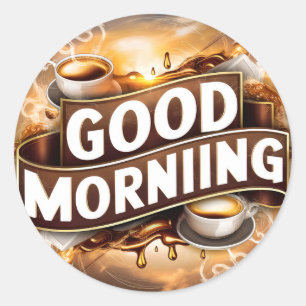 Guten Morgen Kaffee und Breads #4 Runder Aufkleber