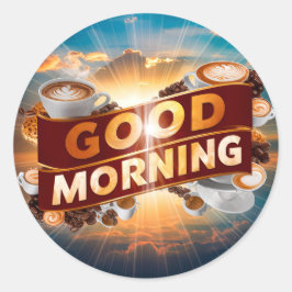 Guten Morgen Kaffee und Breads #5 Runder Aufkleber