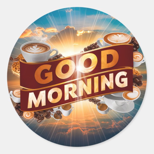 Guten Morgen Kaffee und Breads #5 Runder Aufkleber (Vorderseite)