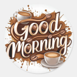 Guten Morgen Kaffee und Breads #7 Runder Aufkleber