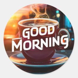 Guten Morgen Kaffee und Breads #8 Runder Aufkleber