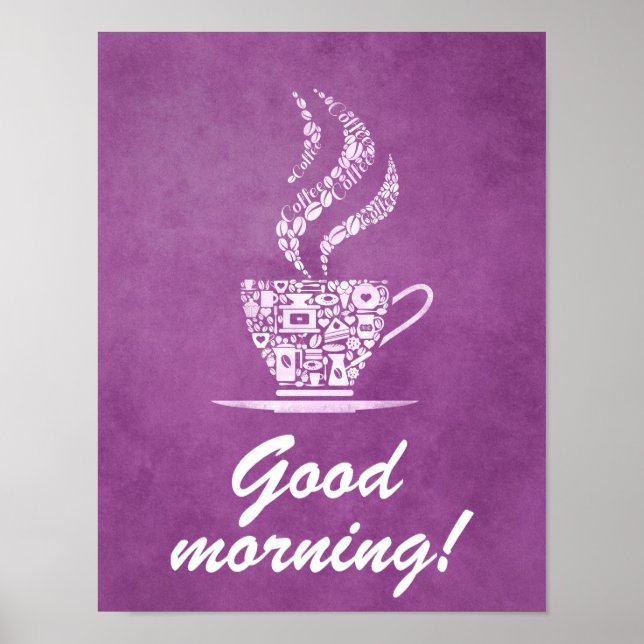 Guten Morgen Kaffeeküche Schild Poster (Vorne)