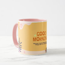 GUTEN MORGEN KAFFEETASSE IN SÜßEM BABYROSA & ORANG