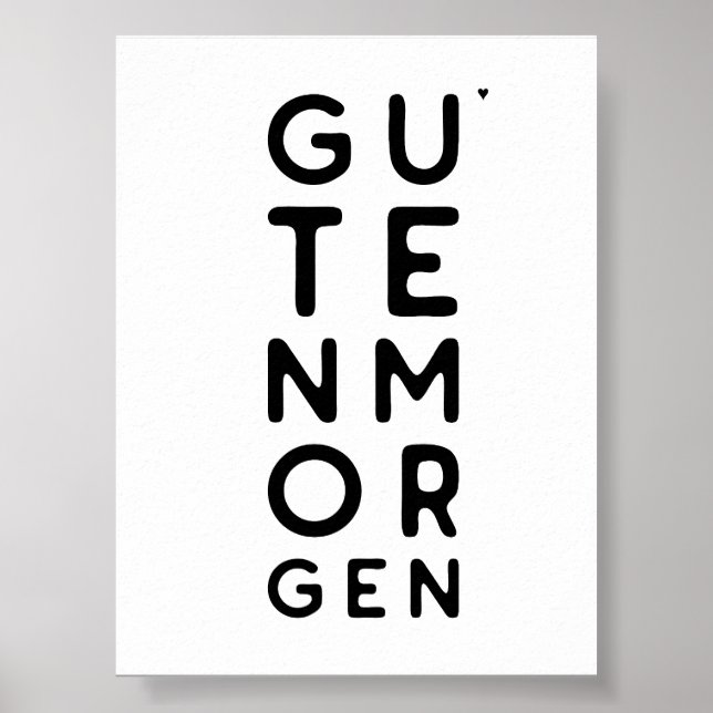 Guten Morgen - minimalistic typography poster (Vorne)