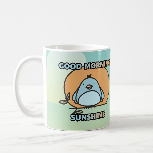 Guten Morgen niedlicher Vogel Cartoon Kaffeetasse (Links)