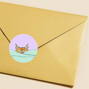 Guten Morgen Orange Cat Funny Runder Aufkleber