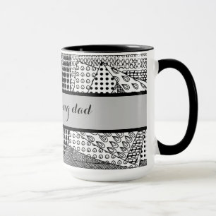 Guten Morgen Papa Black Gray Ringer 15oz Tasse