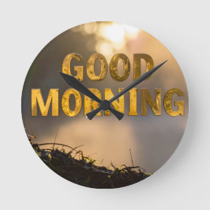 Guten Morgen Runde Wanduhr
