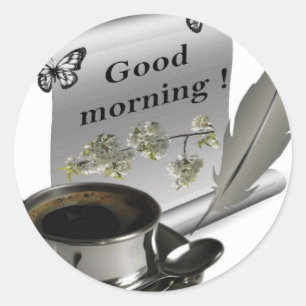 Guten Morgen Runder Aufkleber