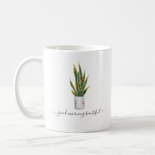 Guten Morgen schön   Niedliche gepunktete Pflanze Kaffeetasse