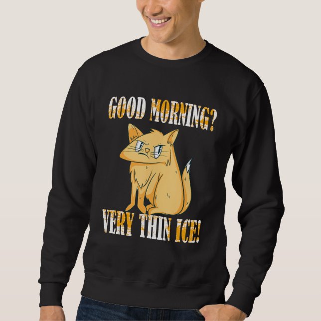 Guten Morgen Sehr dünne Eiscreme Morning Group Cat Sweatshirt (Vorderseite)