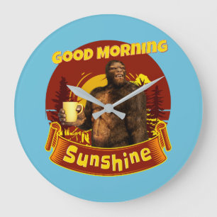 Guten Morgen Sonnenschein Bigfoot Kaffee Humor Kun Große Wanduhr