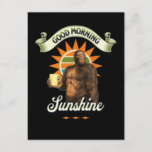 Guten Morgen Sonnenschein Bigfoot trinken Kaffee Postkarte