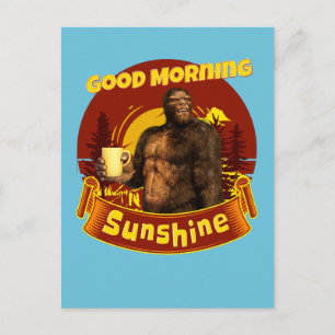 Guten Morgen Sonnenschein Funny Bigfoot Kaffee Postkarte
