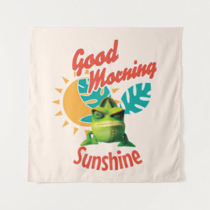 Guten Morgen Sonnenschein Lustiger Chamäleon Wandteppich