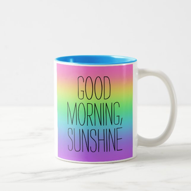 Guten Morgen, Sonnenschein, Regenbogen-Tasse Zweifarbige Tasse (Rechts)