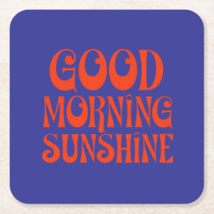 Guten Morgen Sonnenschein Retro Dekor Druck Rechteckiger Pappuntersetzer