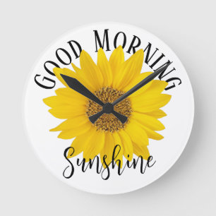 Guten Morgen Sonnenschein Sonnenblume Runde Wanduhr