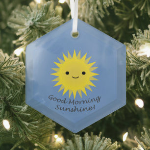 Guten Morgen Sonnenschein Süße Kawaii Sonne Kerami Ornament Aus Glas
