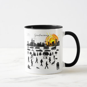 Guten Morgen, Stadt lustig, elegant, einzigartig Tasse